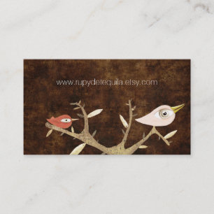 Les oiseaux Cartes de visite dans un arbre