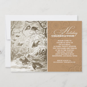 Les oiseaux vintages dessinent des invitations de