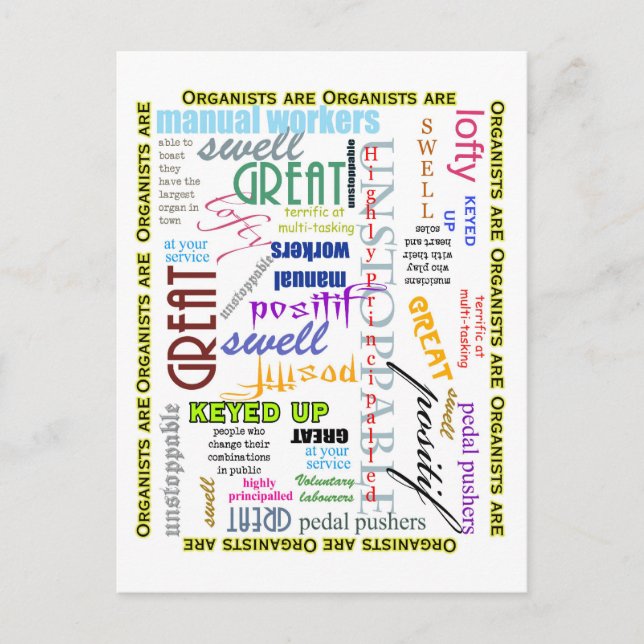 Les organistes sont tout carte postale (Devant)