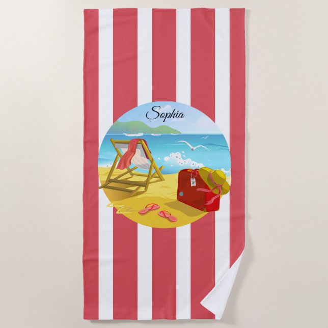 Les orteils dans la serviette de plage de sable (Devant)