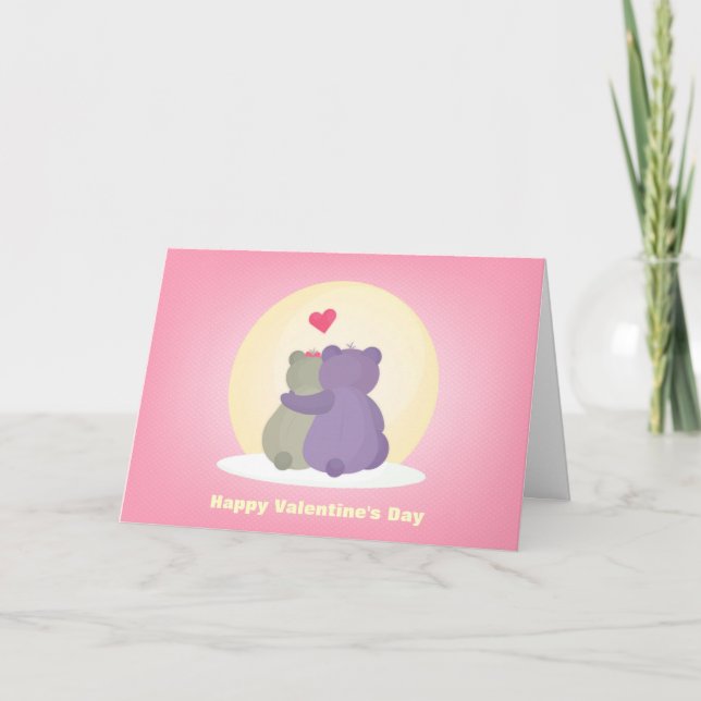 Les ours amoureux Cartes de voeux de la Saint-Vale (Devant)