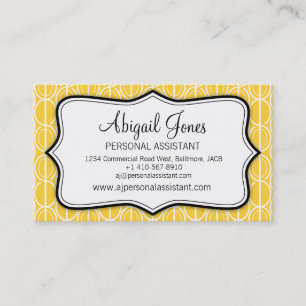 Les ovales graphiques carte de visite jaunissent,