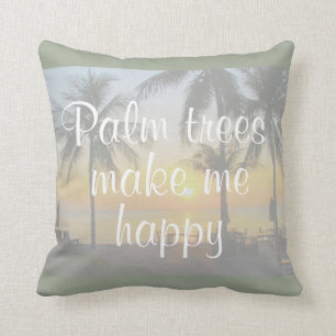 Les palmiers me font le coussin heureux de coucher