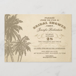 les palmiers vintages ont vieilli des invitations