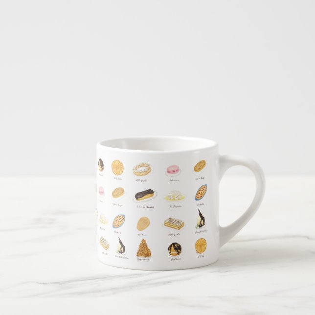 Les Pâtisserie Françaises Aquarell Espressotasse (Rechts)