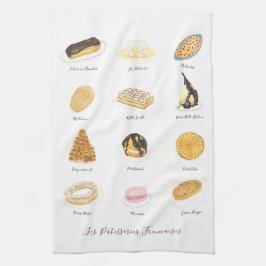 Les Pâtisserie Françaises Aquarell Geschirrtuch