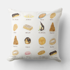 Les Pâtisserie Françaises Aquarell Kissen