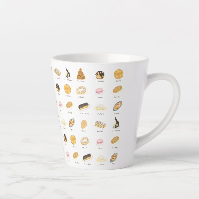 Les Pâtisserie Françaises Aquarell Milchtasse (Rechts)