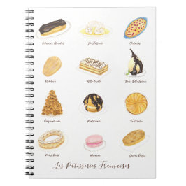 Les Pâtisserie Françaises Aquarell Notizblock