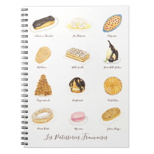 Les Pâtisserie Françaises Aquarell Notizblock