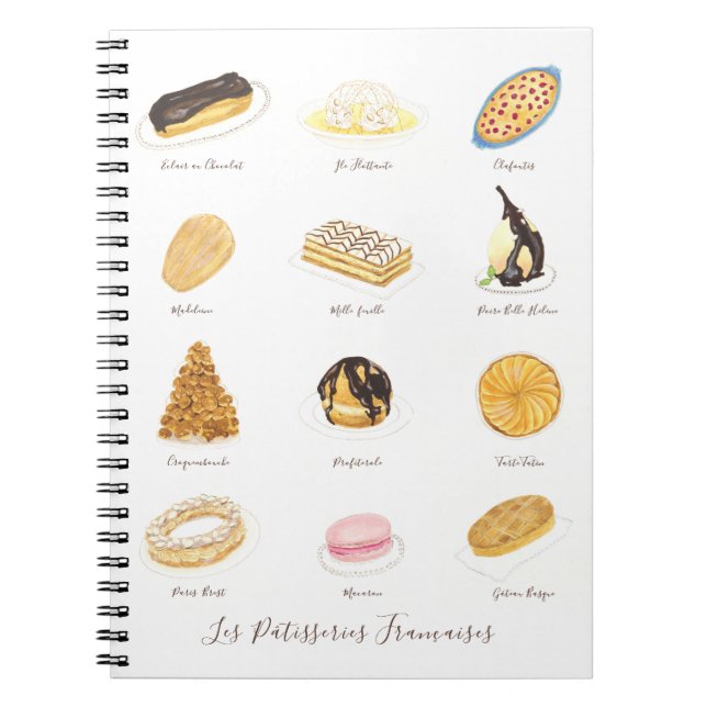 Les Pâtisserie Françaises Aquarell Notizblock (Vorderseite)