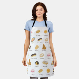 Les Pâtisserie Françaises Aquarell Schürze