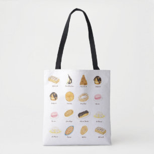 Les Pâtisserie Françaises Aquarell Tasche