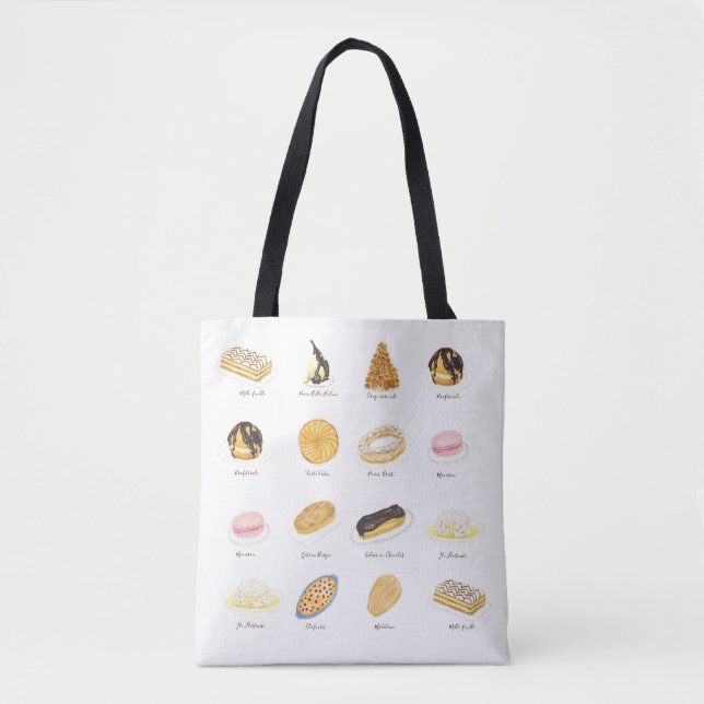 Les Pâtisserie Françaises Aquarell Tasche (Vorderseite)
