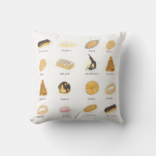 Les Pâtisserie Françaises Wasserfarbe Kissen