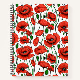 Les pavois rouges dans un champ sur le journal bla