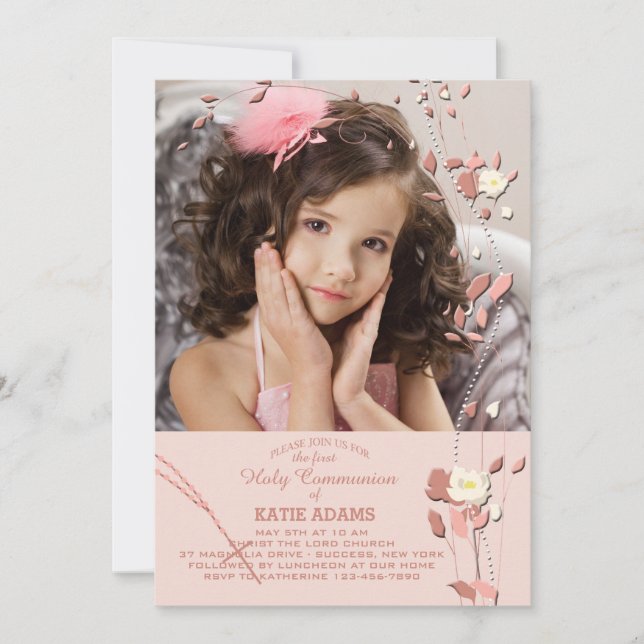 Les perles de prière Invitation photo religieuse (Devant)