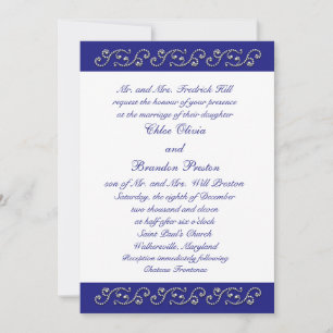 Les perles et le Faire-part de mariage bleu saphir