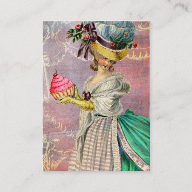Les Petits Gateaux Marie Antoinette kleiner Kuchen Visitenkarte (Vorderseite)