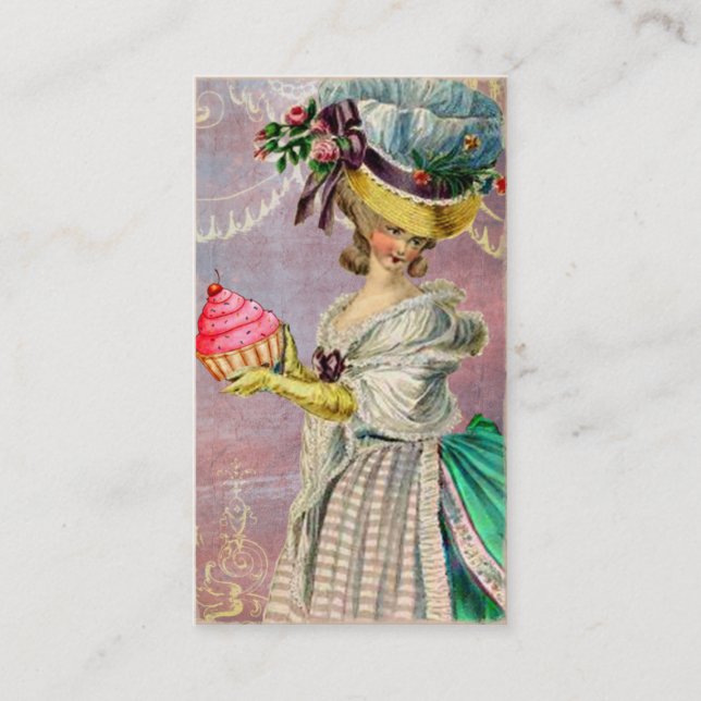 Les Petits Gateaux Marie Antoinette kleiner Kuchen Visitenkarte (Vorderseite)
