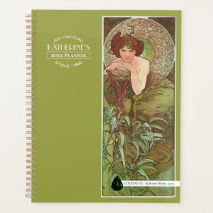 Les pierres précieuses de Mucha Emerald Green Pla