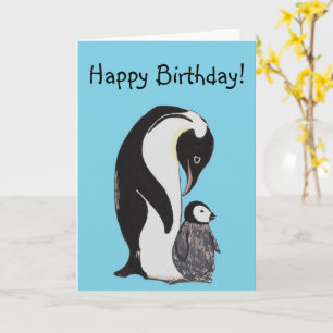 Les pingouins, joyeux anniversaire ! Carte