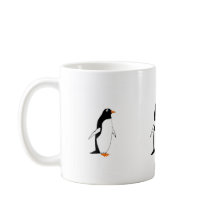 Les pingouins sur une tasse ajoutent le nom