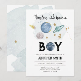 Les planètes spatiales Boy Baby shower Invitation