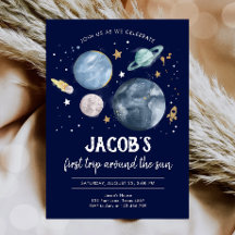 Les Planètes spatiales Extérieures Boy Invitation 