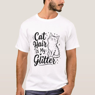 Les Poils de Chat Sont Mon Paillettes – T-Shirt Dr
