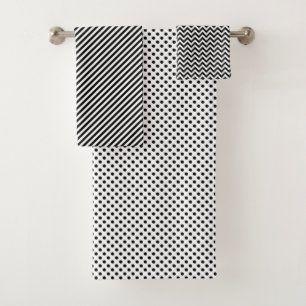 Les points blancs noirs zigzaguent motif de