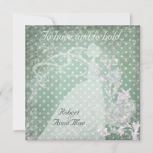 Les points sur Teal invitation de mariage ont et (Devant)