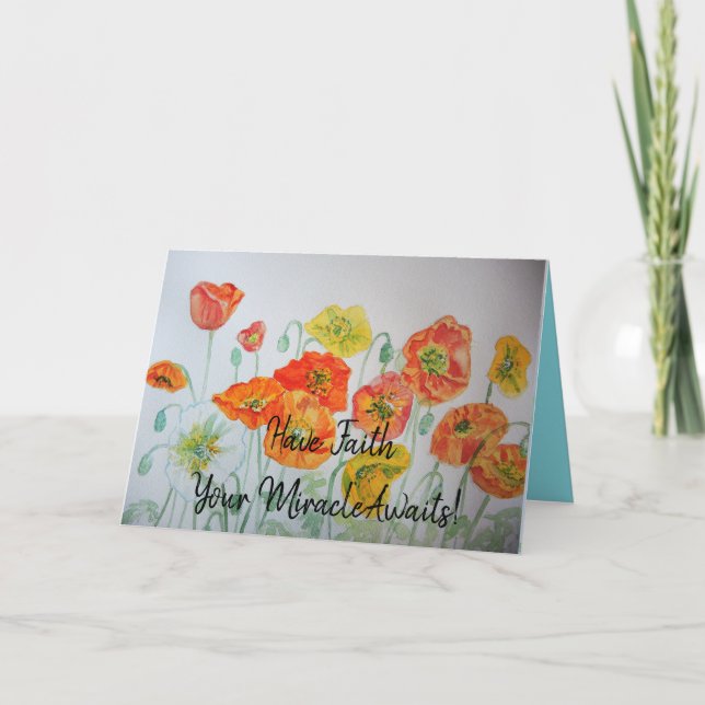 Les Poppies Orange Ont Foi Votre Carte Miracle Awa (Devant)