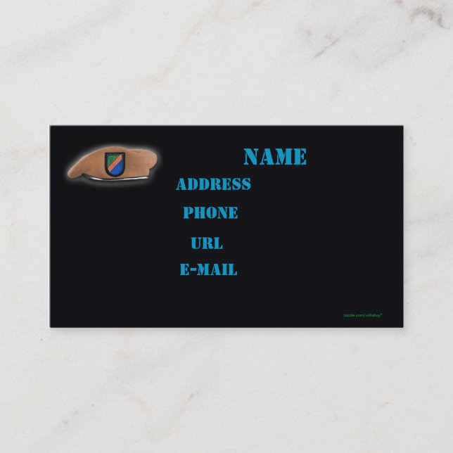 les rangers de l'armée béret vétéran patchs carte  (Devant)