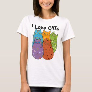 Les rétros T-shirts des femmes de chats d'amour