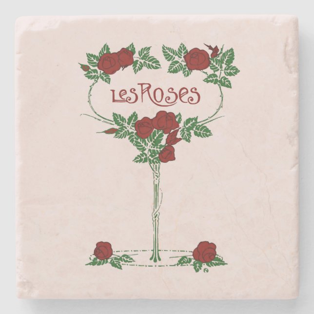 Les Rose Steinuntersetzer (Vorderseite)