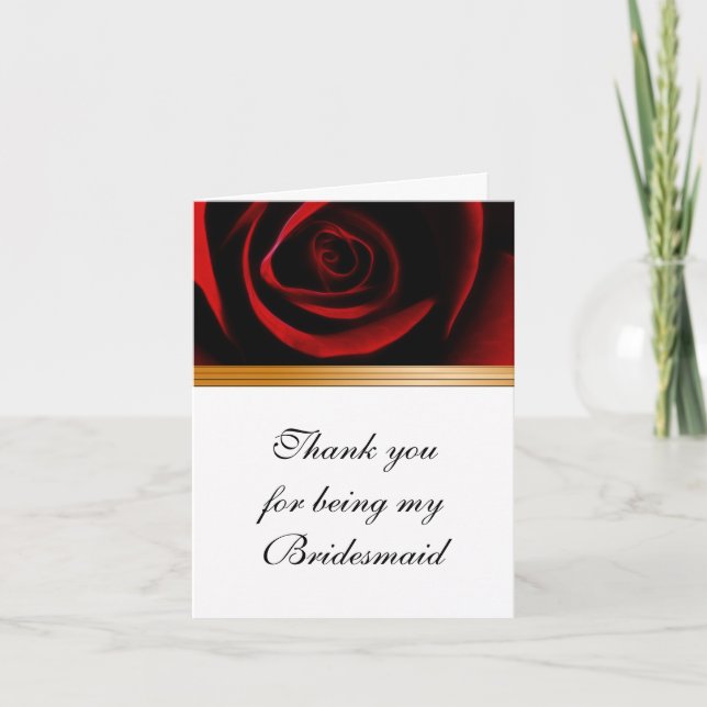 Les roses de carte de remerciements de demoiselle (Devant)