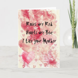 Les roses drôles sont carte rouge de jour de