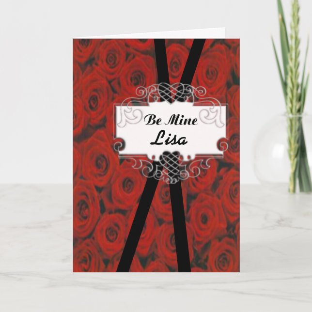 Les roses personnalisent la carte Saint-Valentin (Devant)