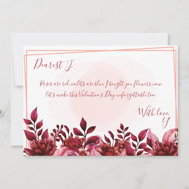 Les roses sont la carte rouge Saint Valentin (Devant)