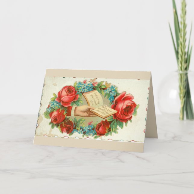 Les roses victoriens obtiennent une carte de bien (Devant)