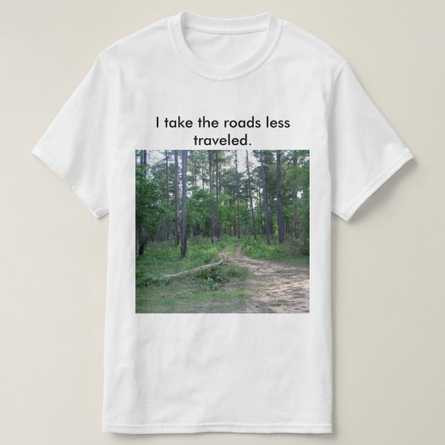 Les routes moins ont voyagé le T-shirt des hommes (Design devant)