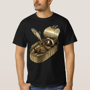 Les Sardines Raccoon   Lustiger Waschbär mit Sardi T-Shirt