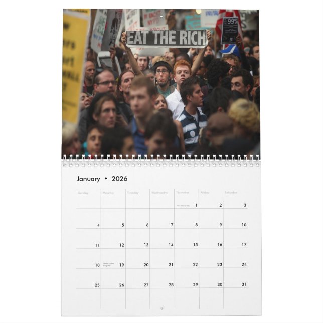 Les signes de la profession proteste le calendrier (Jan 2026)