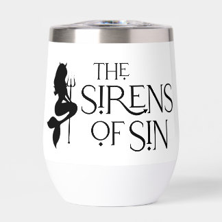 Les sirènes du logo noir du péché Coupe blanche St