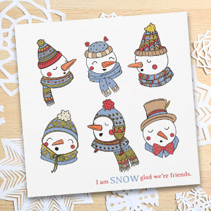 Les Snowmen d'hiver pensent à vous Carte d'amitié