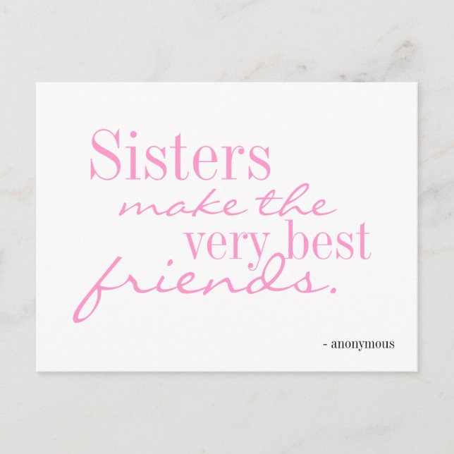 Les soeurs font les meilleurs amis - carte postale (Devant)