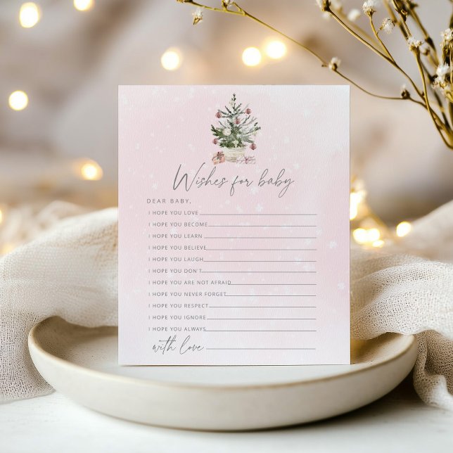 Les souhaits d'hiver rose pour la carte bébé (Créateur téléchargé)