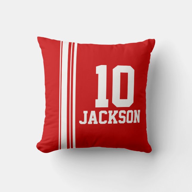 Les sports barrent le coussin nommé rouge blanc (Recto)