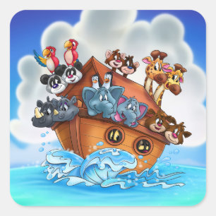 Les stickers de dessin animé Fun Noah's Ark pour l